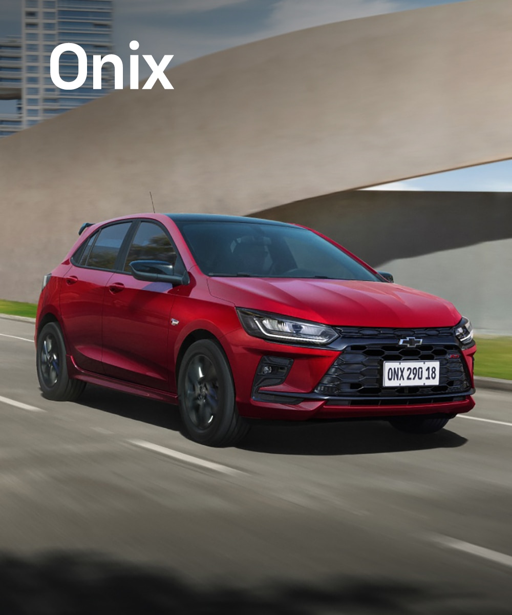 Carro Onix 2027 na cor Vermelho Scarlet