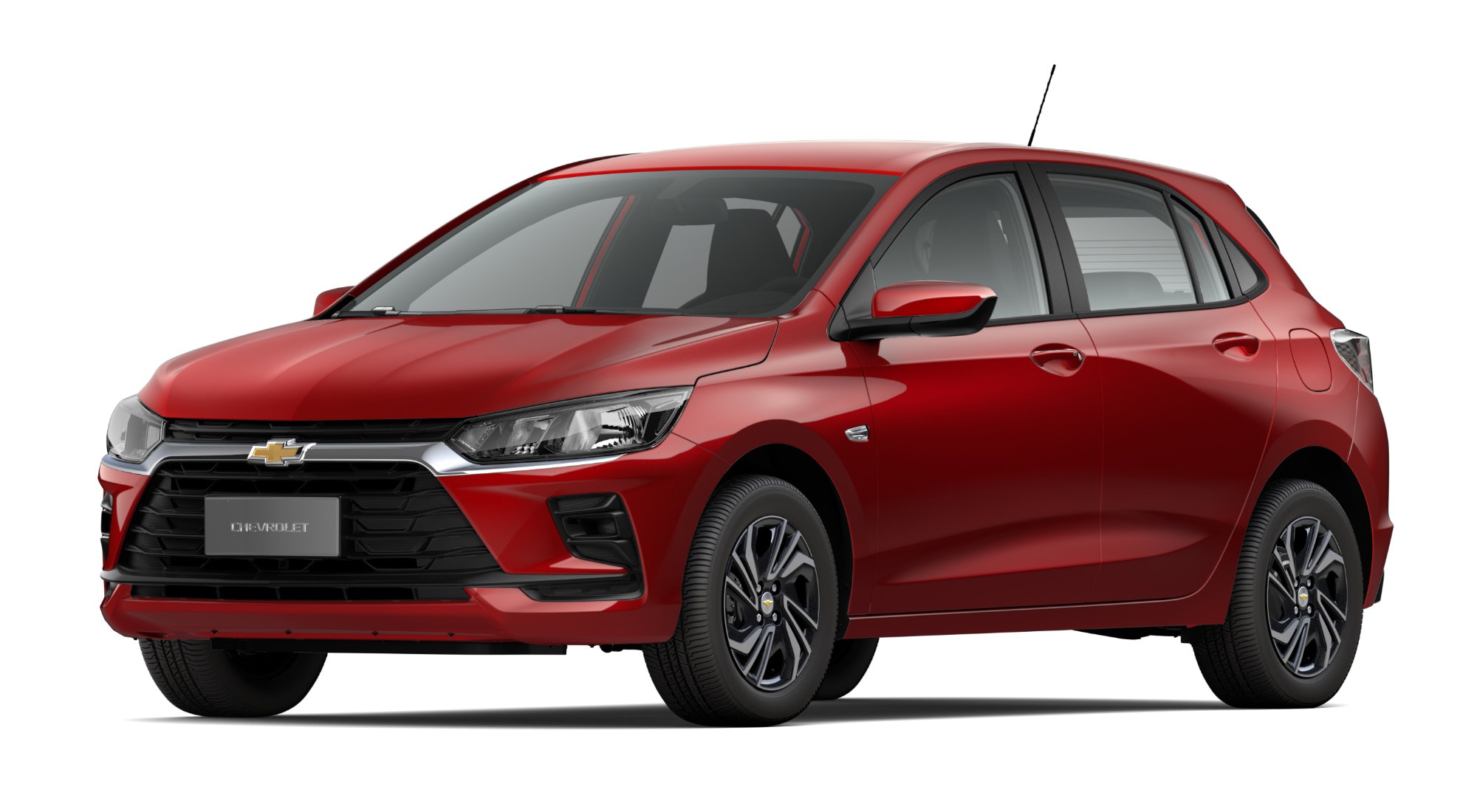 Carro Onix 2027 - Modelo Turbo MT na cor Vermelho Scarlet